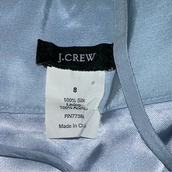 J. Crew 100% silk wedding guest dress blue sheath size 8 - Picture 3 of 7